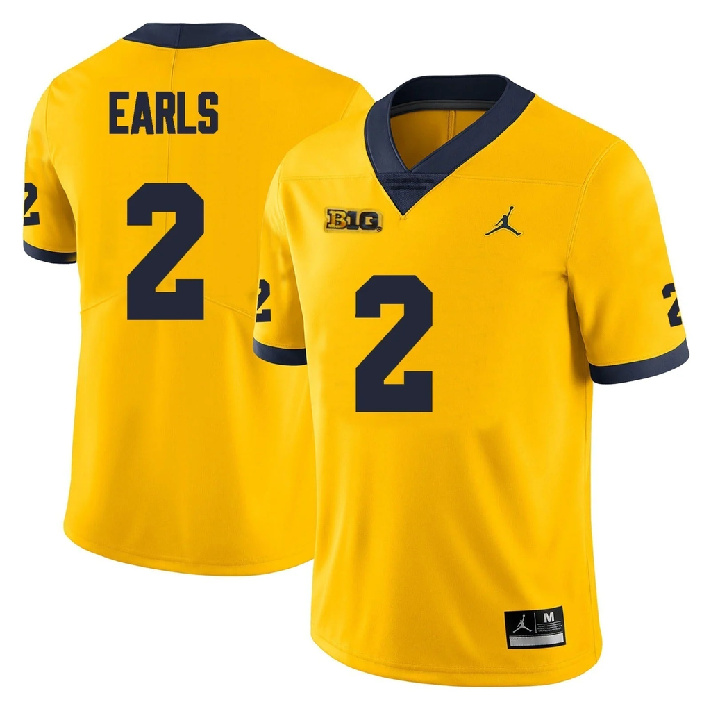 Men's #2 Shamar Earls Michigan Wolverines College Football Jersey