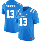 Men's #13 Austin Simmons Ole Miss Rebels College Football Jersey