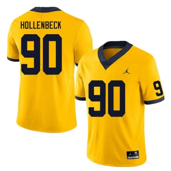 Men's #90 Hudson Hollenbeck Michigan Wolverines College Football Jersey