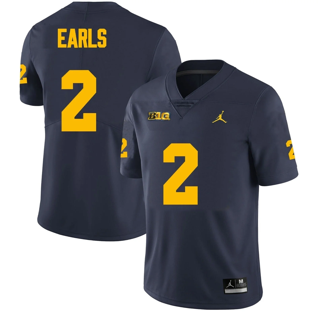 Men's #2 Shamar Earls Michigan Wolverines College Football Jersey