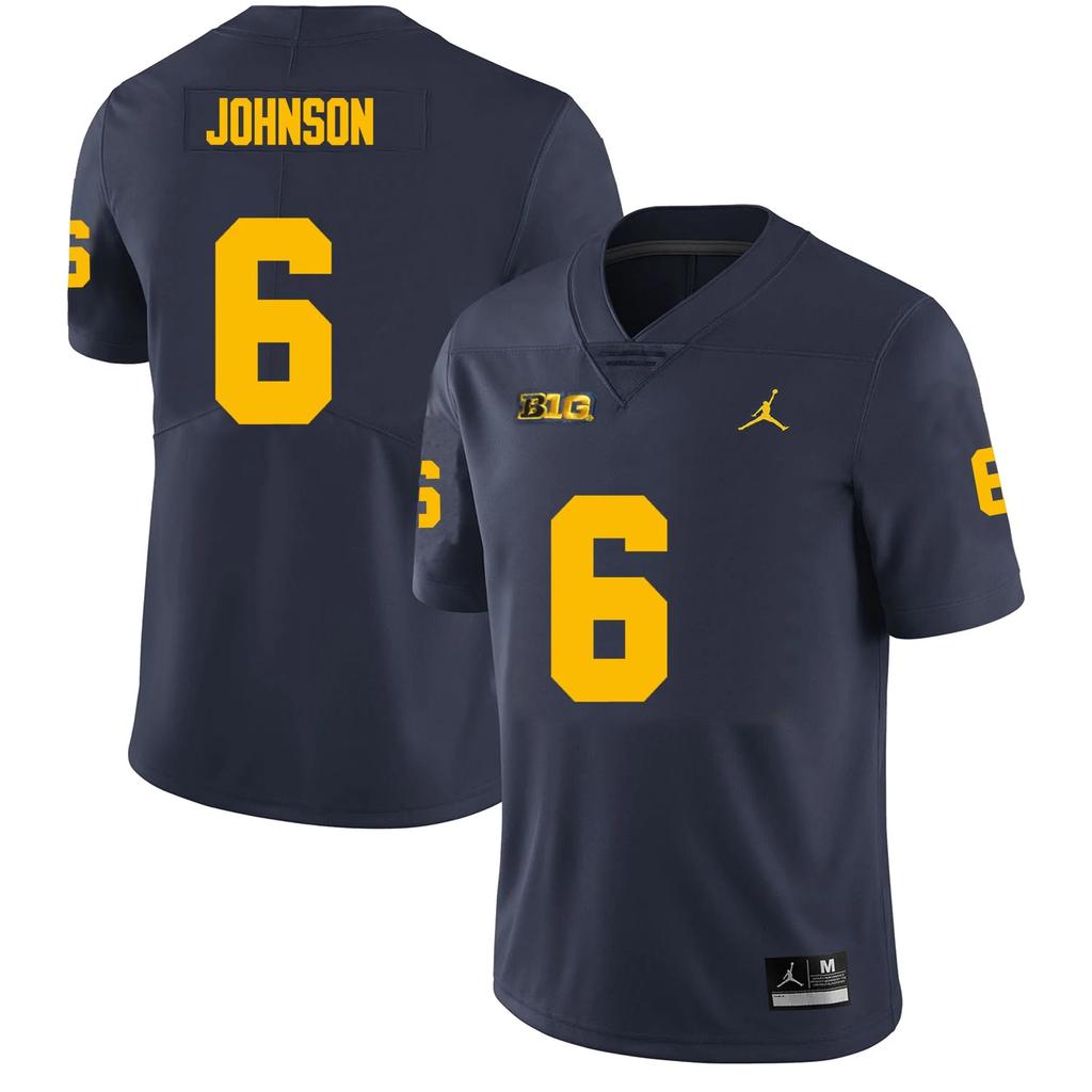 Men's #6 Cornelius Johnson Michigan Wolverines College Football Jersey
