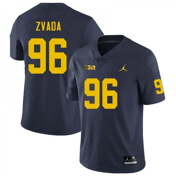 Men's #96 Dominic Zvada Michigan Wolverines College Football Jersey