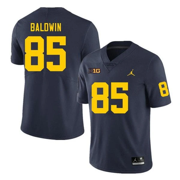 Men's #85 Daylen Baldwin Michigan Wolverines College Football Jersey
