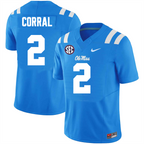 Men's #2 Matt Corral Ole Miss Rebels College Football Jersey