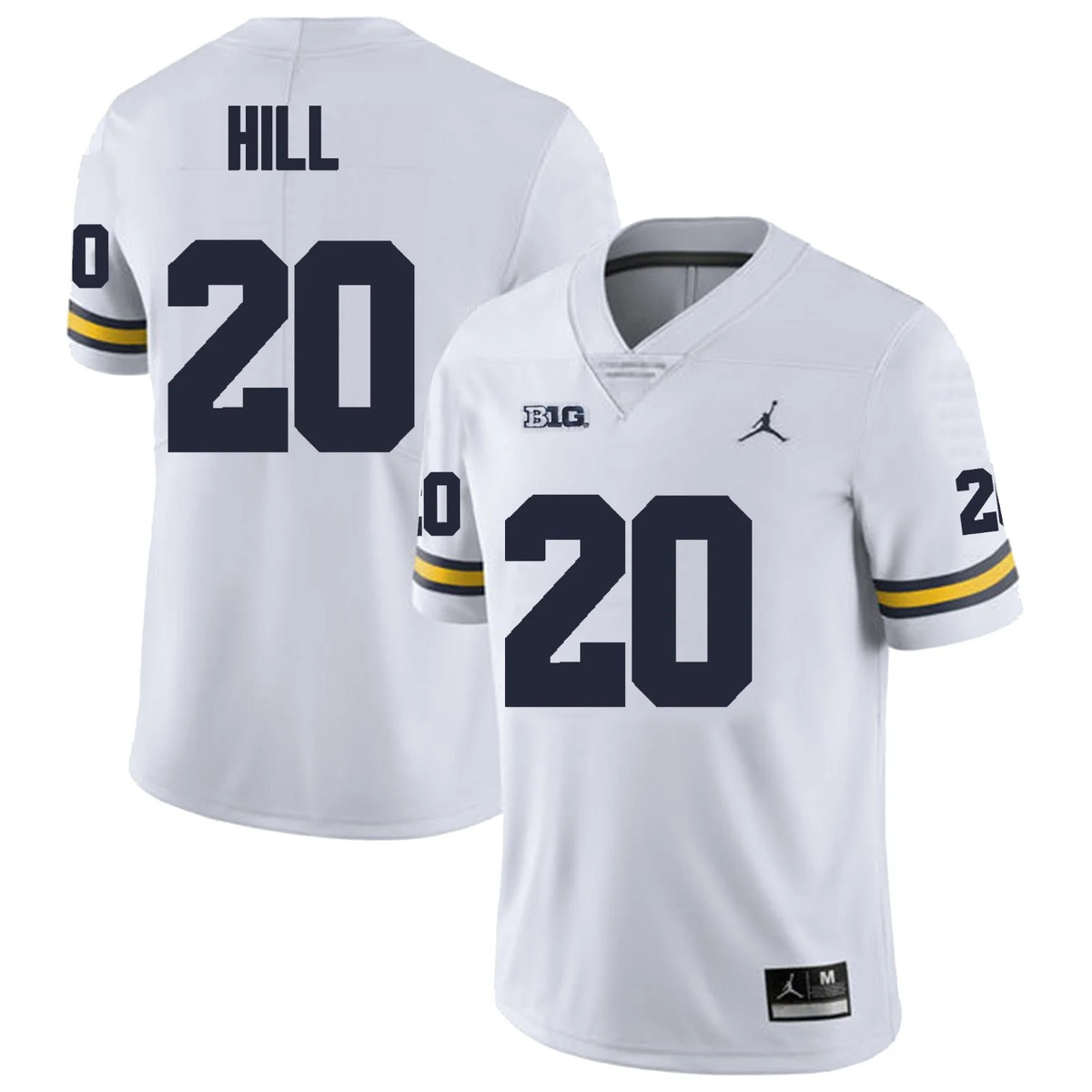 Men's #20 Jyaire Hill Michigan Wolverines College Football Jersey