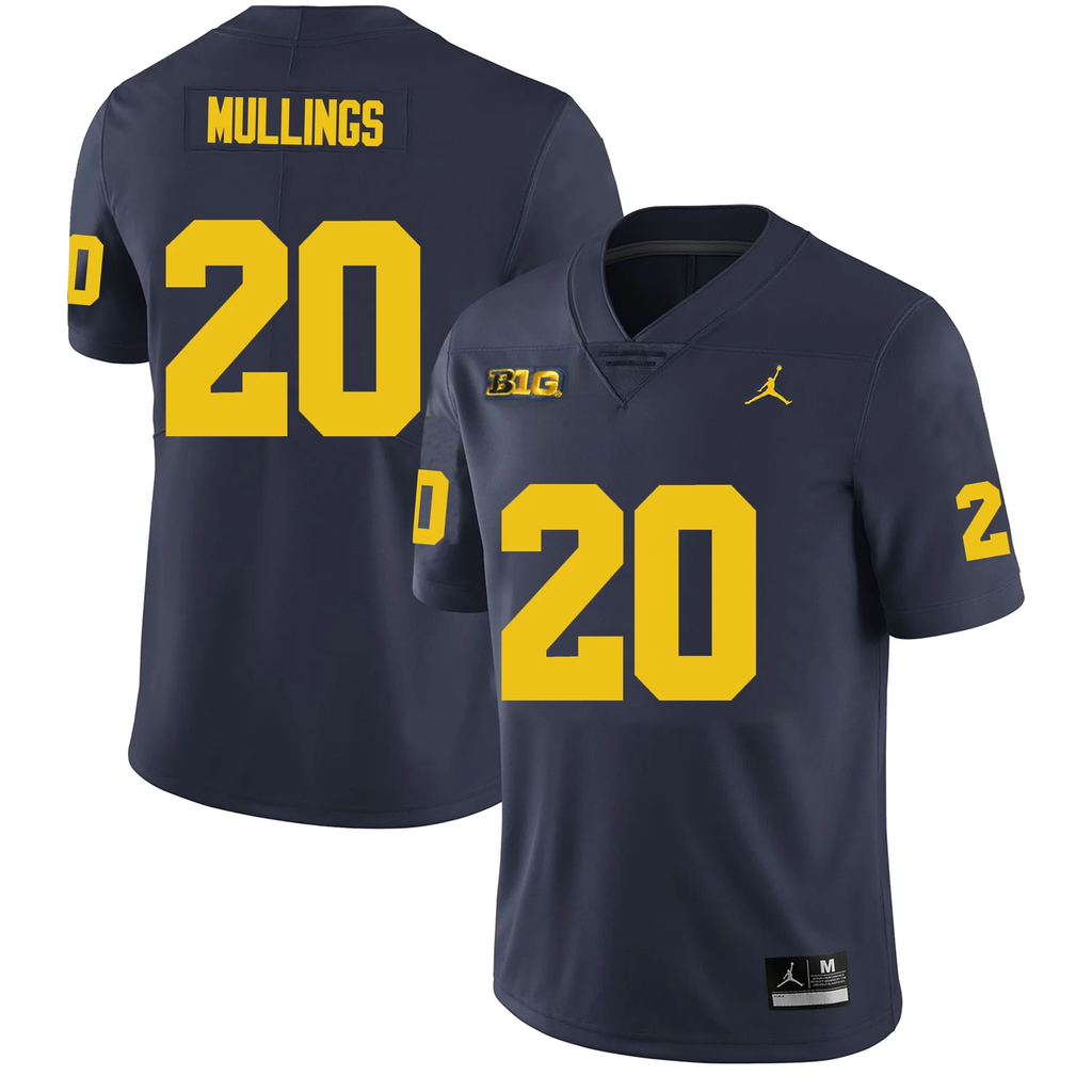 Men's #20 Kalel Mullings Michigan Wolverines College Football Jersey