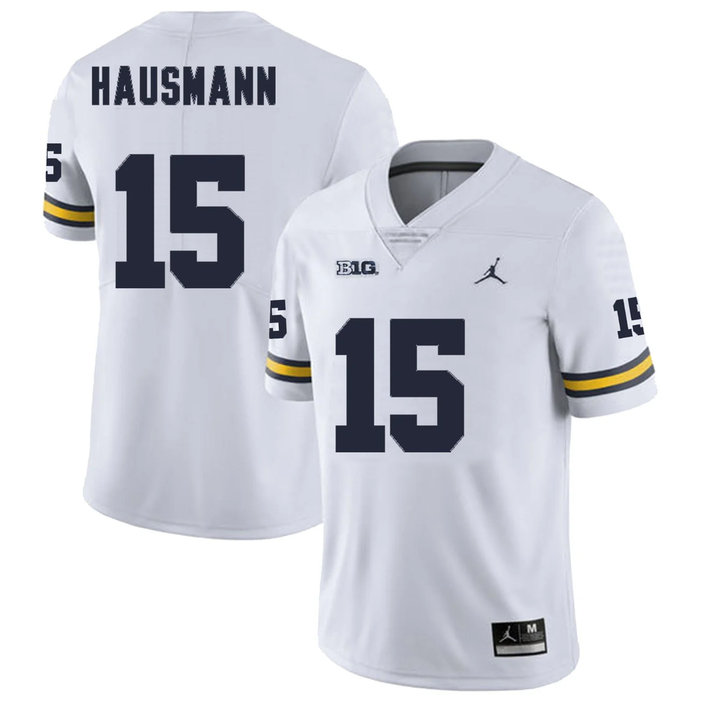 Men's #15 Ernest Hausmann Michigan Wolverines College Football Jersey