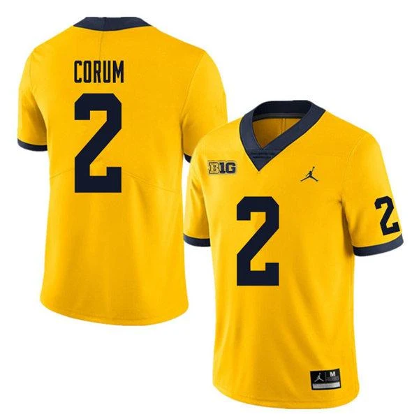 Men's #2 Blake Corum Michigan Wolverines College Football Jersey