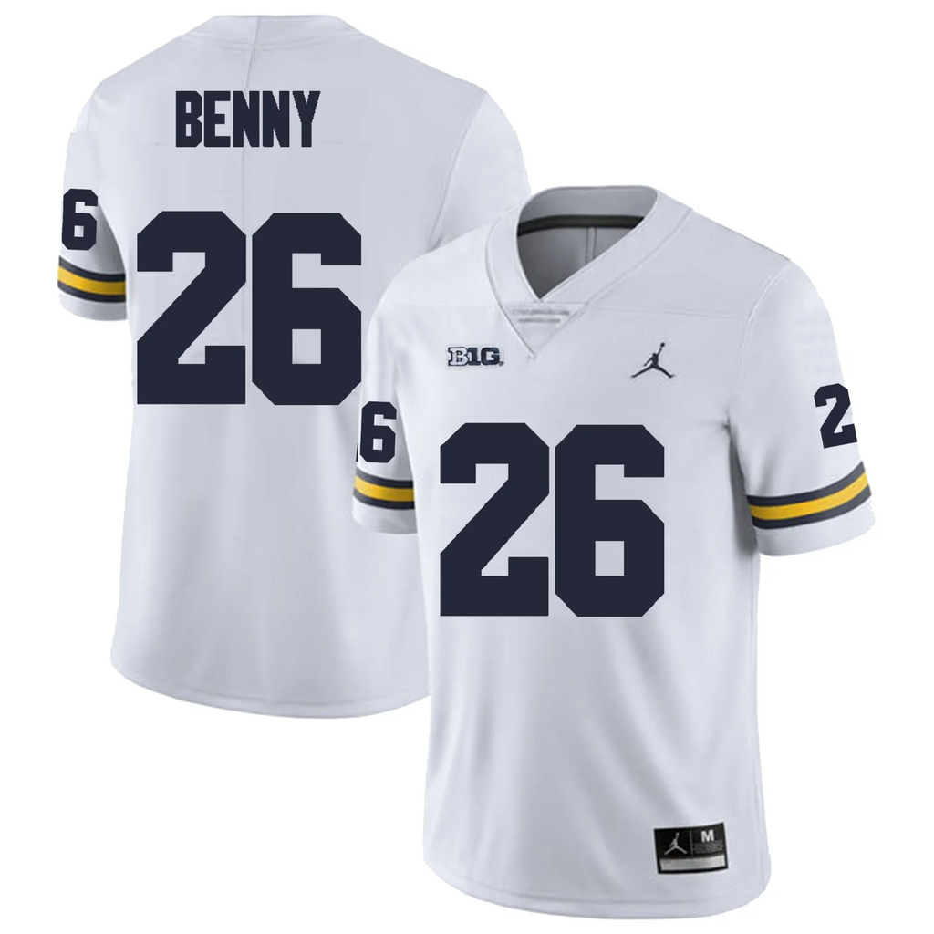 Men's #26 Rayshaun Benny Michigan Wolverines College Football Jersey