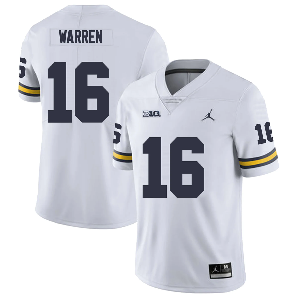 Men's #16 Davis Warren Michigan Wolverines College Football Jersey