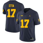 Men's #17 Enow Etta Michigan Wolverines College Football Jersey