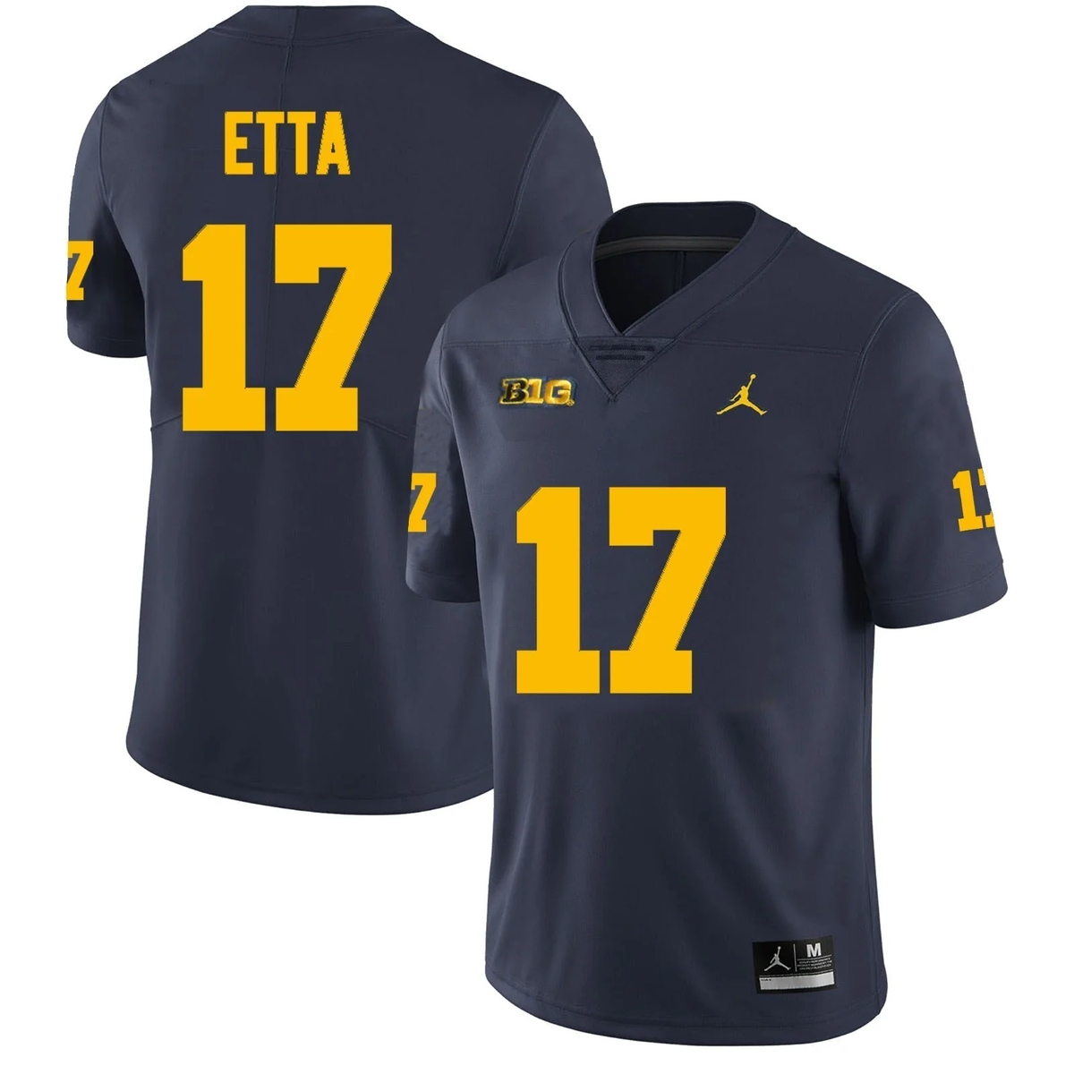 Men's #17 Enow Etta Michigan Wolverines College Football Jersey