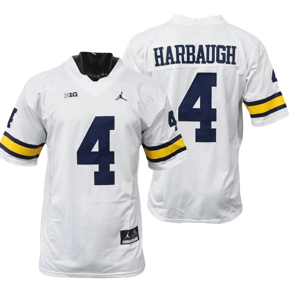 Men's #4 Jim Harbaugh Michigan Wolverines College Football Jersey