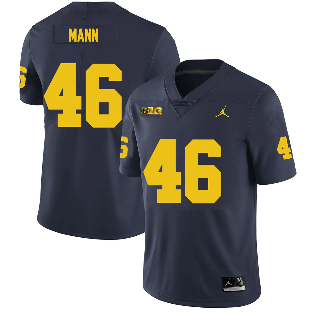 Men's #46 Brandon Mann Michigan Wolverines College Football Jersey