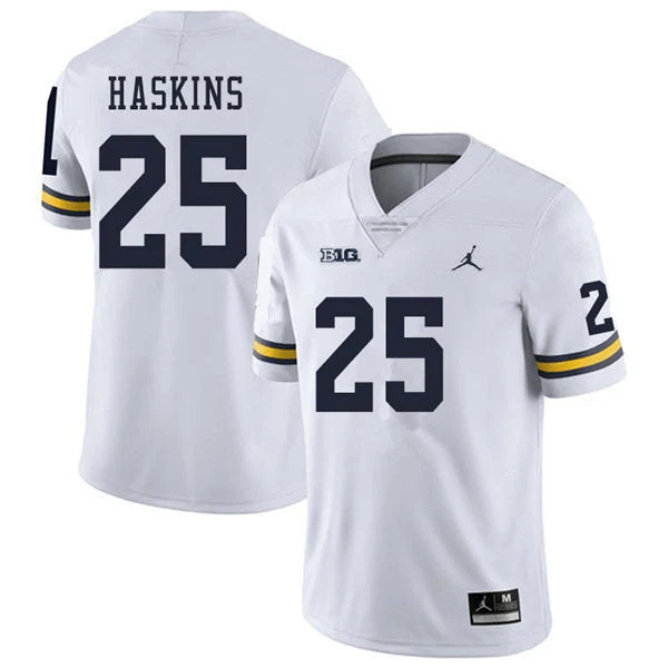 Men's #25 Hassan Haskins Michigan Wolverines College Football Jersey
