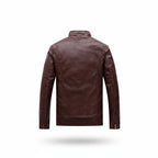 Men's Plus Velvet PU Leather Stand Collar Jacket