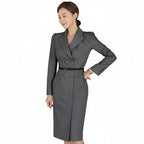 Women's Double Breasted Long Blazer Midi Dress