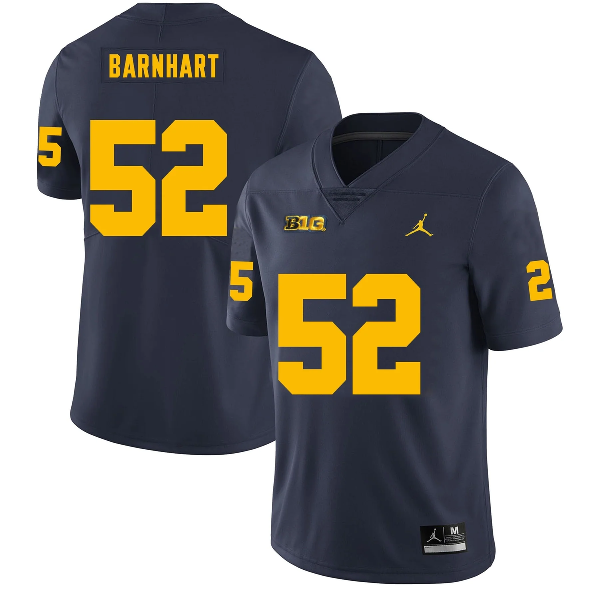 Men's #52 Karsen Barnhart Michigan Wolverines College Football Jersey