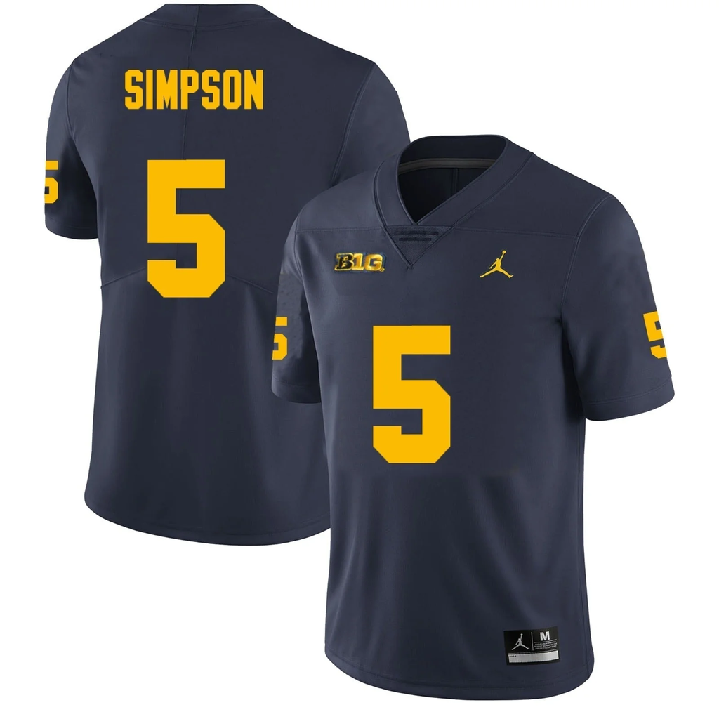 Men's #5 Anthony Simpson Michigan Wolverines College Football Jersey
