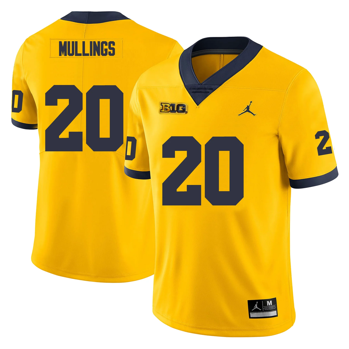 Men's #20 Kalel Mullings Michigan Wolverines College Football Jersey