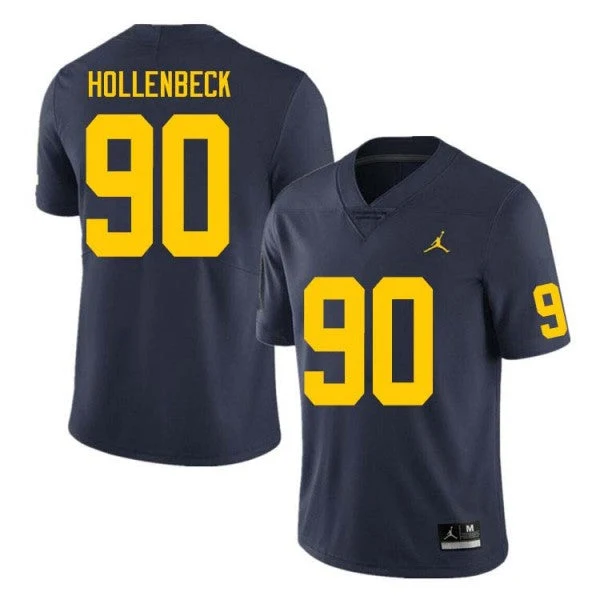 Men's #90 Hudson Hollenbeck Michigan Wolverines College Football Jersey