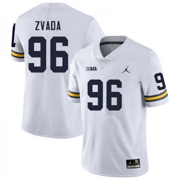 Men's #96 Dominic Zvada Michigan Wolverines College Football Jersey