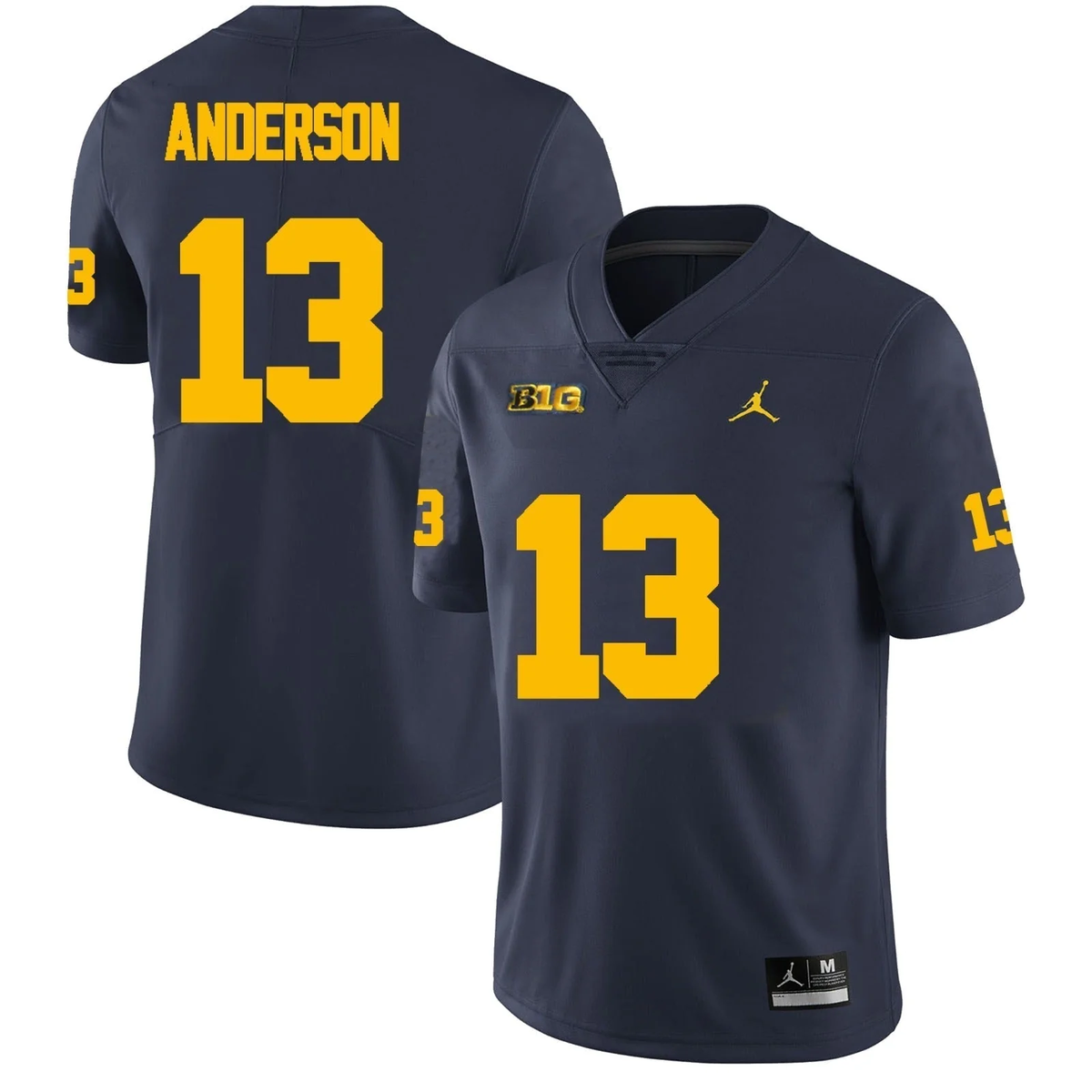 Men's #13 Caleb Anderson Michigan Wolverines College Football Jersey