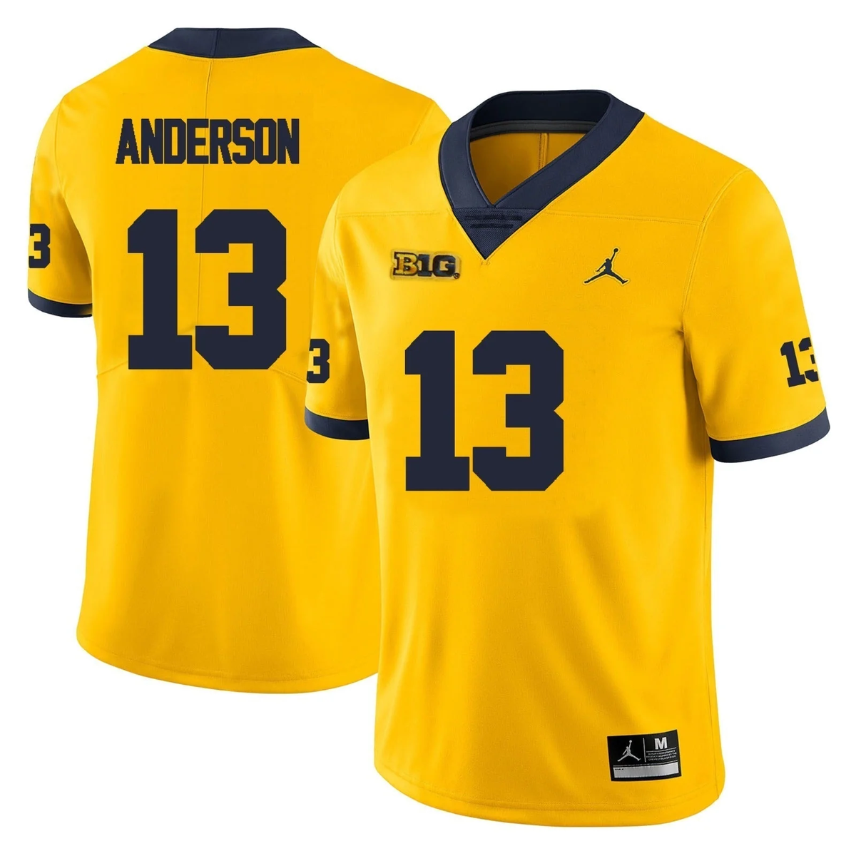 Men's #13 Caleb Anderson Michigan Wolverines College Football Jersey