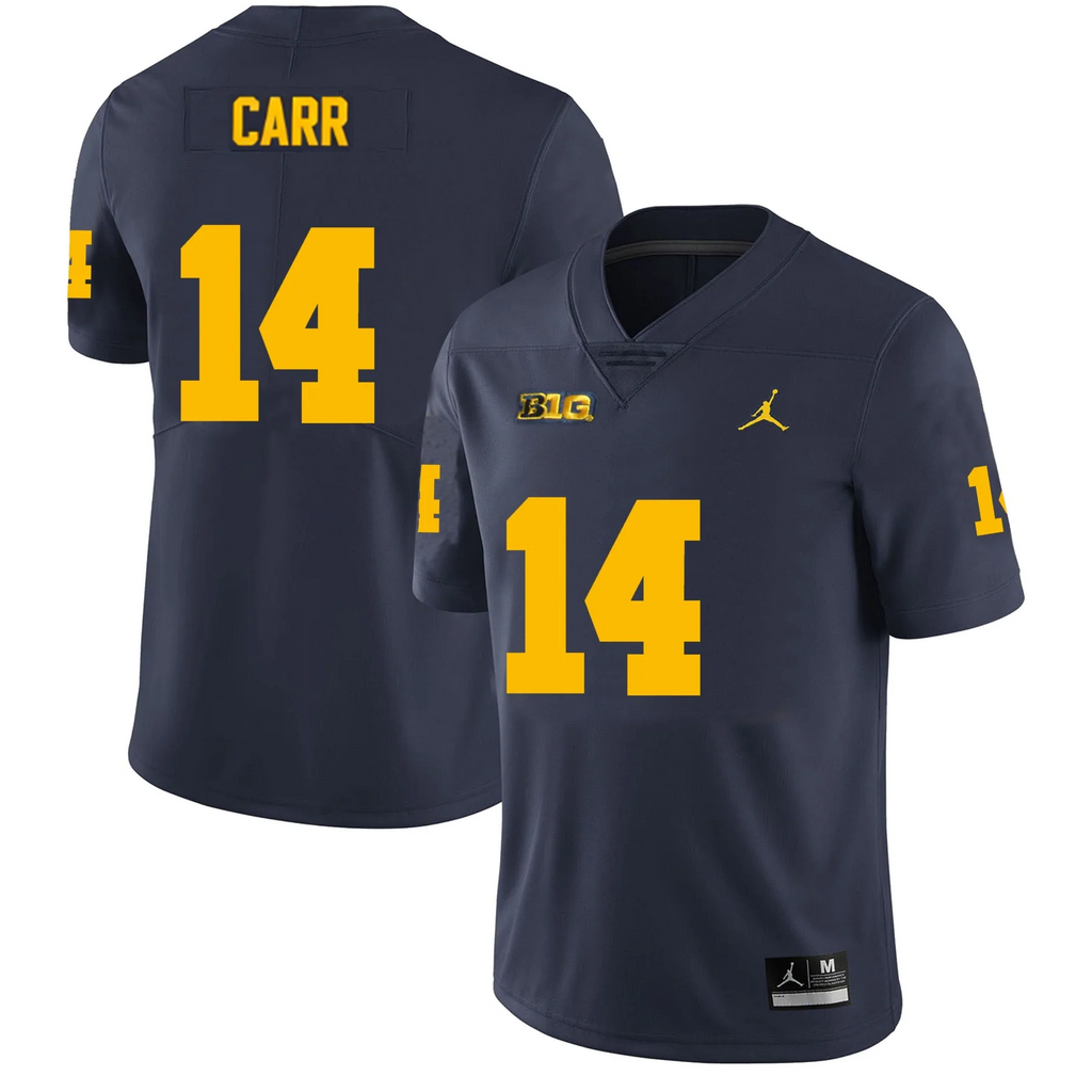 Men's #14 Tommy Carr Michigan Wolverines College Football Jersey
